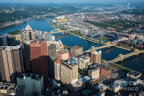 Pittsburgh Bridges and City Aerial View Photograph by Amy Cicconi ...