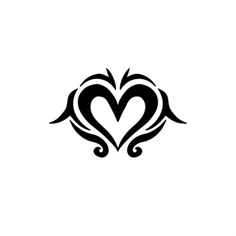 Love Symbol Logo. Tribal Tattoo Design. Stencil Vector Illustration ...