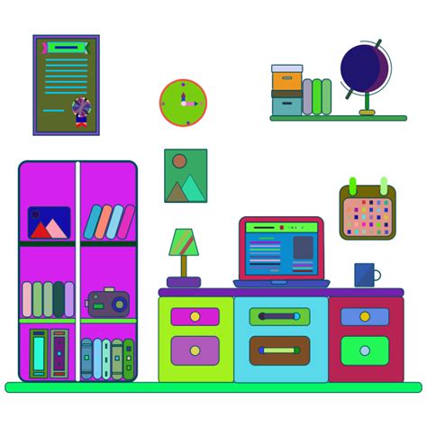 Bedroom Wall And Accessories Prismatic | Free SVG