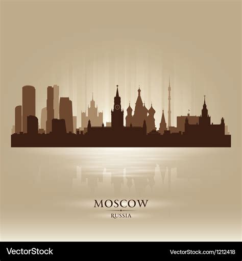 Moscow russia skyline city silhouette Royalty Free Vector