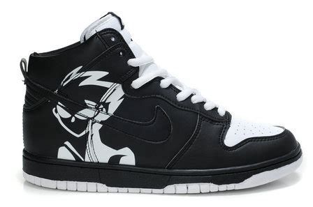 Nike Dunks Custom Design Sneakers : Nike Dunk Naruto Kakashi SB High Tops Shoes White Black