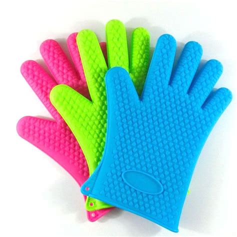 Silicone Kitchen Cooking Gloves Microwave Oven Non Slip Mitt Heat ...