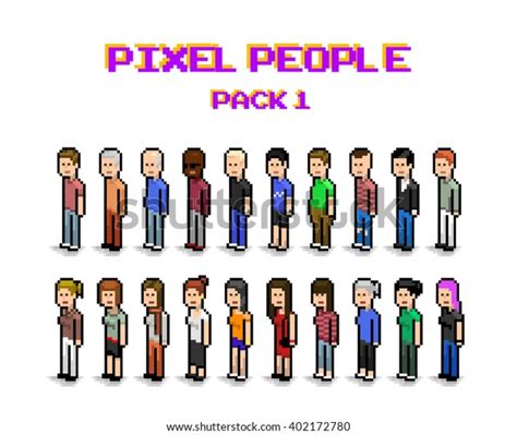 Pixel Art People Pack 1: vector de stock (libre de regalías) 402172780 | Shutterstock