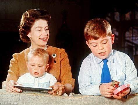 The Queen put motherhood first when Andrew and Edward were born in adorable photos | Daily Mail ...