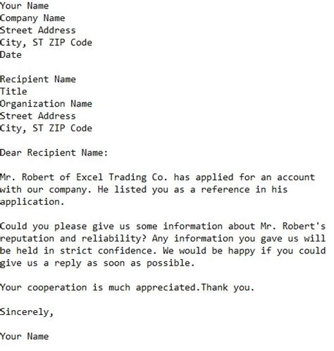 Credit Inquiry Letter | 101 Business Letter