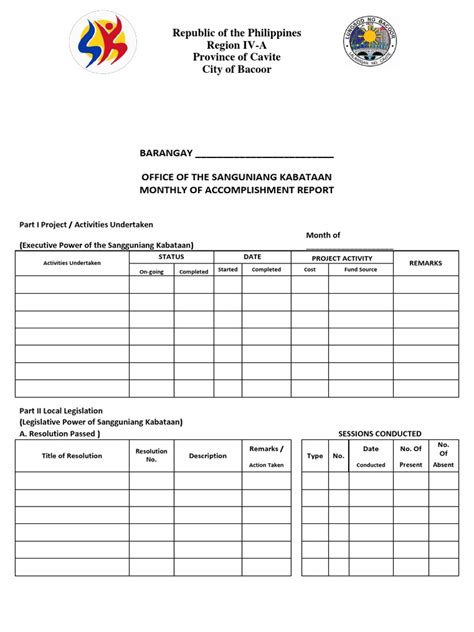 SK Accomplishment Report Temp | PDF | Government Institutions | Government