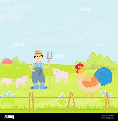 Cartoon Farmer Character Stock Photo - Alamy