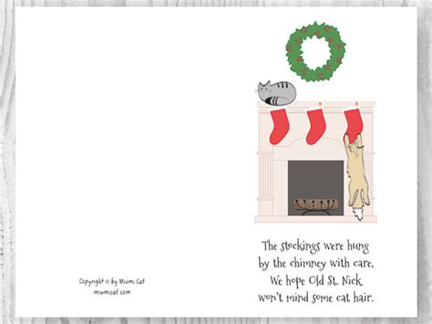 Printable Holiday Cards Cat Christmas Cards Funny Cat | Etsy