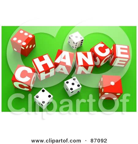 Royalty-Free (RF) Clipart Illustration of 3d Dice Around Red Chance ...