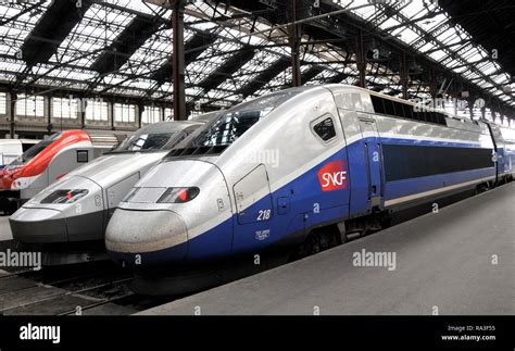 train TGV in Lyon railway station, Paris; France Stock Photo - Alamy