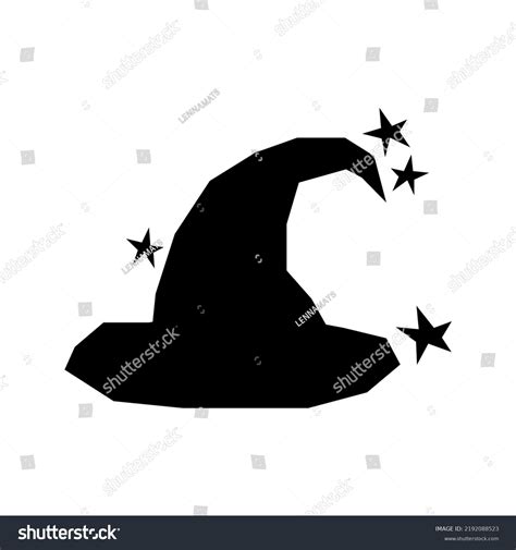 Witch Hat Silhouette Isolated On White Stock Vector (Royalty Free ...