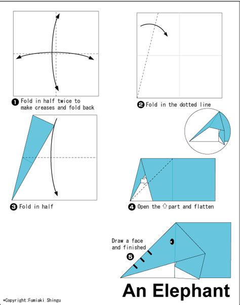 Elephant - Easy Origami instructions For Kids