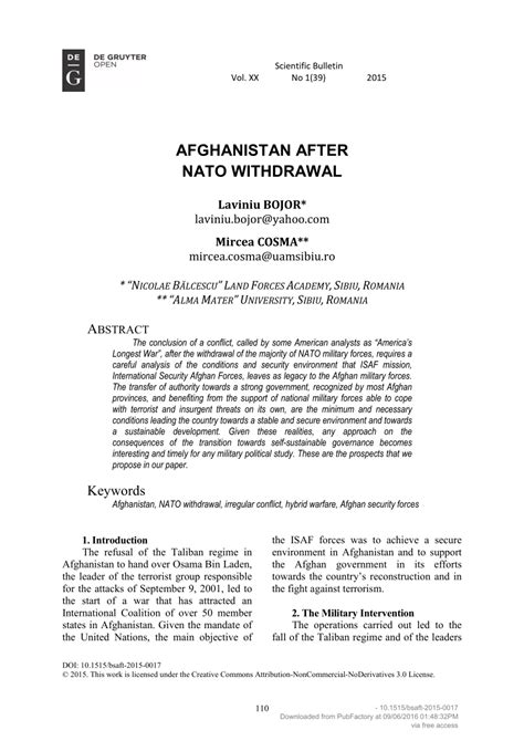 (PDF) Afghanistan after NATO Withdrawal