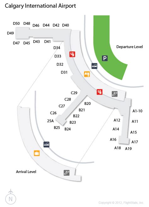 Departure Calgary International Airport Map