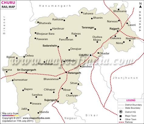 Churu Railway Map