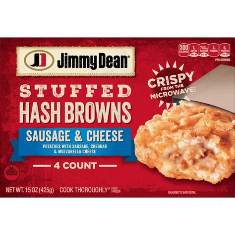 Jimmy Dean® Sausage & Cheese Stuffed Hash Browns, 4 Count (Frozen) - Walmart.com - Walmart.com