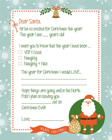 FREE Letter to Santa Print