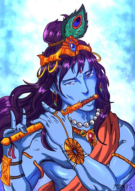 Lord Krishna- Anime Style retake. | Krishna, Shree krishna wallpapers, Anime style