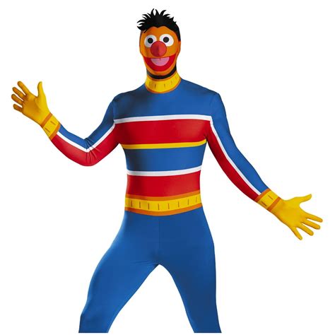 Disguise Sesame Street Ernie Bodysuit Adult Halloween Costume XL ...