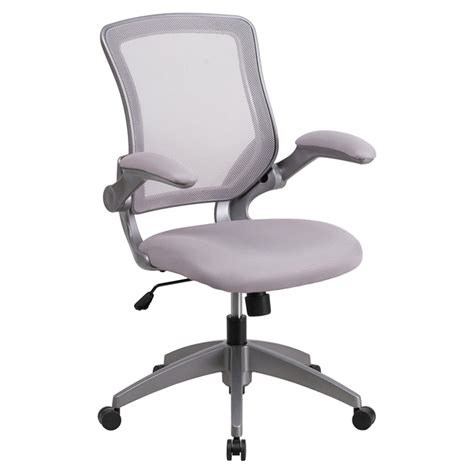 Mid Back Mesh Swivel Task Chair - Gray Frame, Flip-Up Arms, Gray | DCG ...