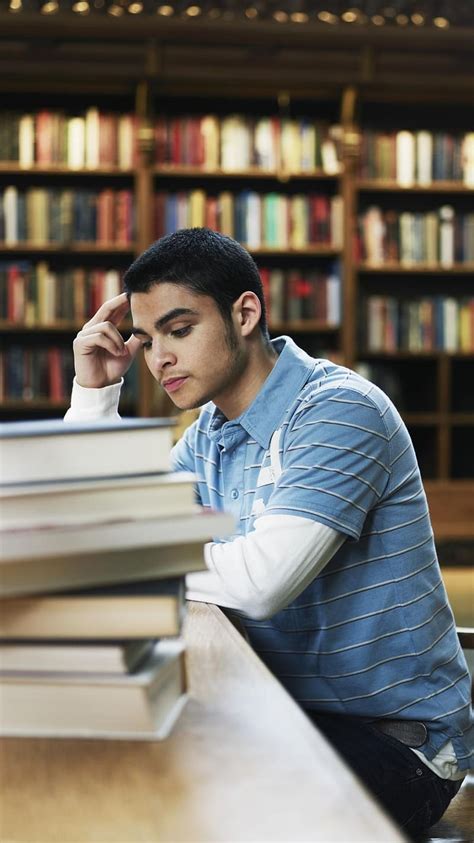 1080P free download | Boy Studying In Library, study, library, boy, book, sitting, HD phone ...