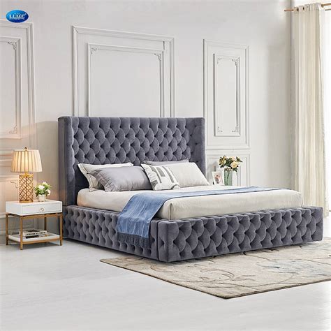 Upholstered Bed Manufacturers Custom Tufted Bed With Storage