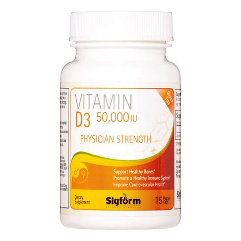 Sigform Vitamin D3 50,000 IU Capsules, 15 Ct - Walmart.com