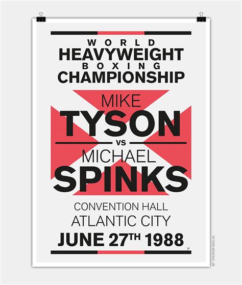 1988 MY Tyson vs Spinks Typography Boxing Poster | CHUNGKONG