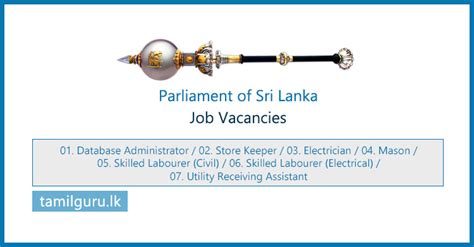 Parliament of Sri Lanka Job Vacancies (2022-11-04)