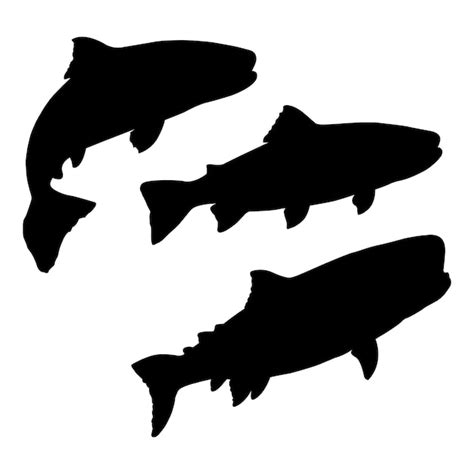 Premium Vector | Silhouette of salmon fish