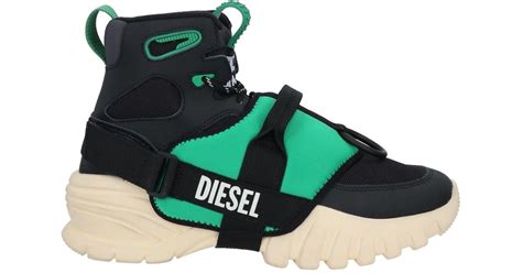 DIESEL Fleece Sneakers in Black for Men - Lyst