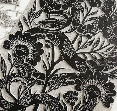 folk art flower lino - Google Search | Linocut, Woodcut art, Woodcuts prints