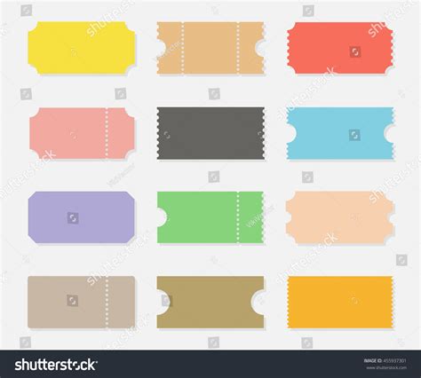 Blank Shapes Tickets Vector Set Isolated Stock Vector (Royalty Free) 455937301 | Shutterstock