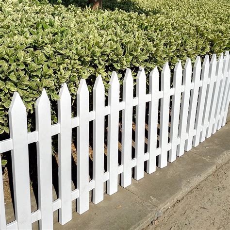 V Protek 4Pack Garden Patio Decorative Plastic Edging Fence White Flexible Pointed 14"X 20 ...