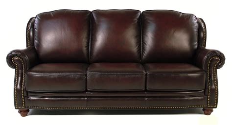 Loft Leather Wallingford Traditional Leather Sofa w/ Nailhead Trim | Rotmans | Sofa