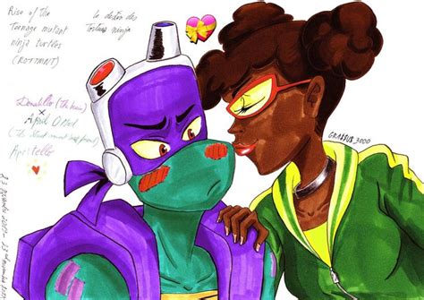 April kisses Donnie 💋🐢💜 | Historietas comic, Arte de anime, Tortugas ninjas