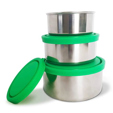 Stainless Steel Lunch Box For Kids And Adults Metal Reusable Food Snack Storage Bowls With Lids ...