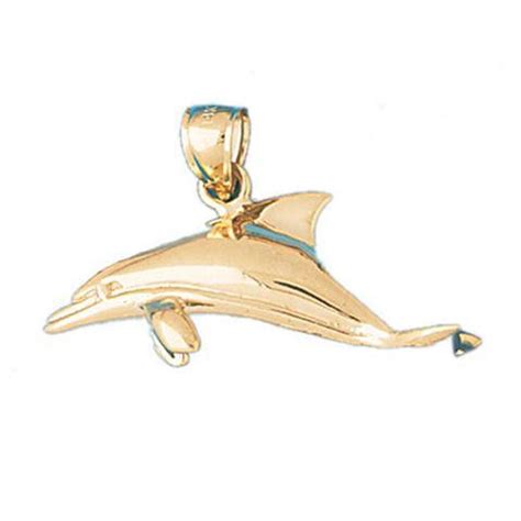 14kt gold Unique charm, dolphin charm, nautical charm,sea creature ...