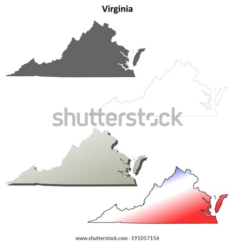 Virginia Outline Map Set Vector Version Stock Vector (Royalty Free ...