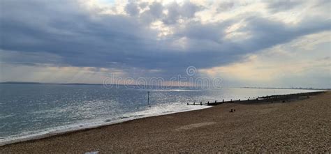 Beach in Hayling Island. stock photo. Image of carving - 255134760