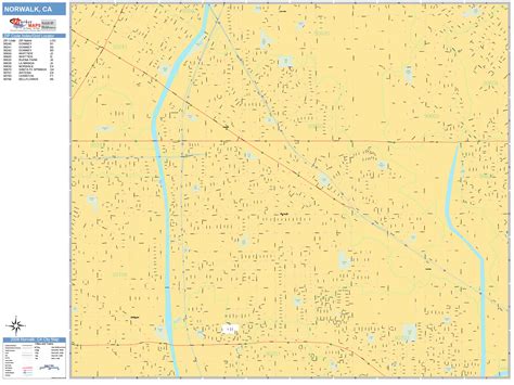 Norwalk California Wall Map (Basic Style) by MarketMAPS - MapSales