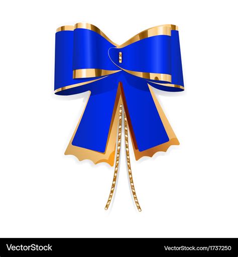 Blue and gold bow Royalty Free Vector Image - VectorStock