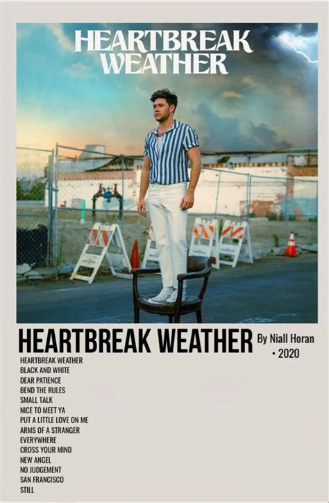 minimal album cover poster for heartbreak weather by niall horan ...