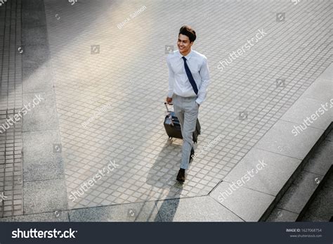 Happy Young Businessman Walking Suitcase City Stock Photo 1627068754 | Shutterstock