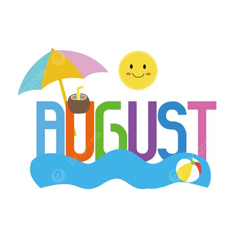 August Clipart Hd PNG, August Color Clip Art Svg, August, Color ...