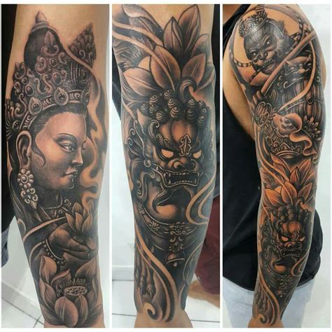 Chinese Warrior Tattoo Sleeve