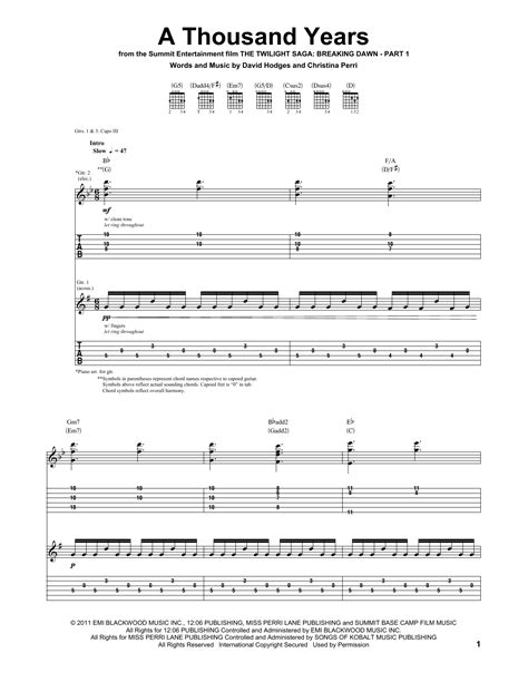 A Thousand Years by Christina Perri - Guitar Tab - Guitar Instructor