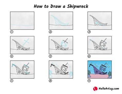 How to Draw a Shipwreck - HelloArtsy