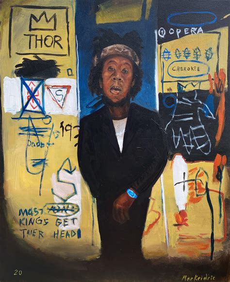 Painting of jay z in front of basquiat painting : r/oilpainting