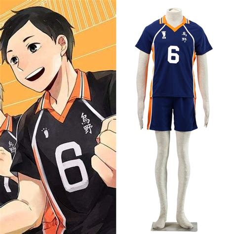 Haikyuu Cosplay Karasuno High School Uniform Jersey Volleyball Club Cosplay Costume Number 6 Men ...